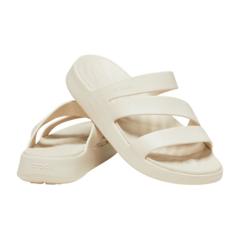Crocs Sandale Getaway Strappy (leichtes, nahtlos, flexibel) beige Damen