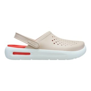 Crocs Sandale InMotion Clog (superweich, leicht, hoher Tragekomfort) beige/rot - 1 Paar
