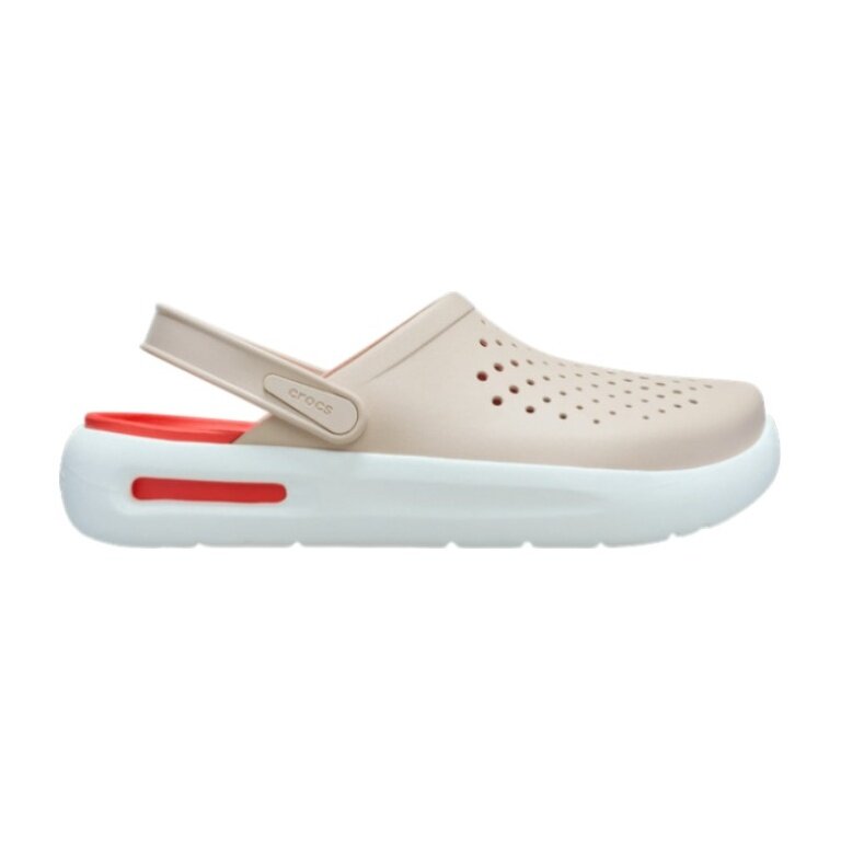 Crocs Sandale InMotion Clog (superweich, leicht, hoher Tragekomfort) beige/rot - 1 Paar