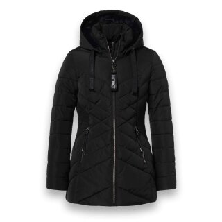 District Winterjacke Workout mit Kapuze (Mantel, wasserabweisend) schwarz Damen