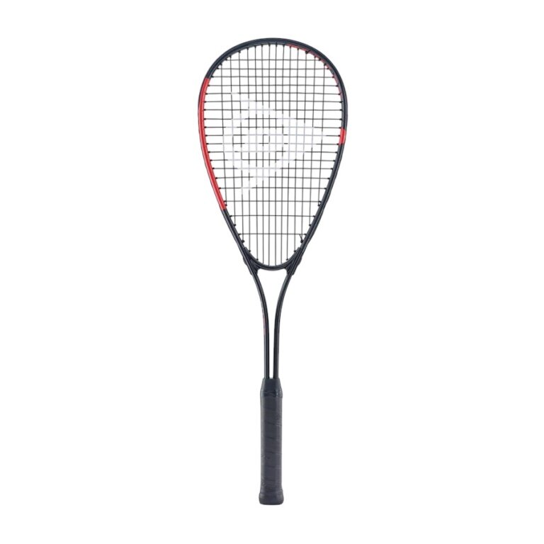 Dunlop Squashschläger Hire (165g/ausgewogen/Einsteiger) schwarz/rot - besaitet -