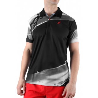 Australian Tennis-Polo Jupiter schwarz/grau Herren