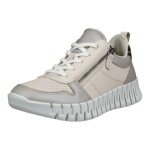 ECCO Sneaker Gruuv Zip Lace (Premium-Leder) beige/silber Damen