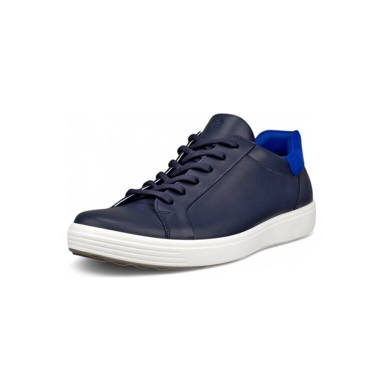 ECCO Sneaker Soft 7 Easy Slip Lace (Premium-Leder) navyblau Herren