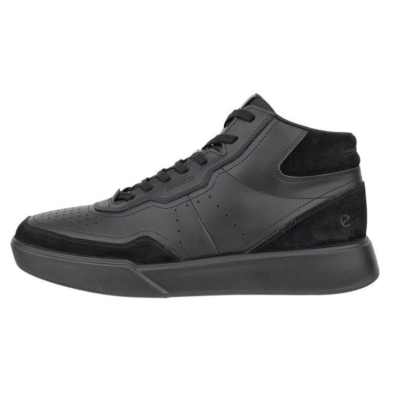 ECCO Alltag-Travelschuhe Street Court High-Top (Premium-Leder) schwarz Herren