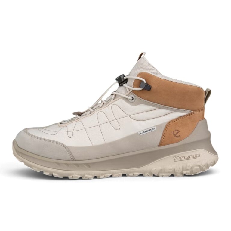 ECCO Wanderschuhe ULT-TRN Mid-Cut WP (Schnellschnürsystem, wasserdicht) beige/grau Damen