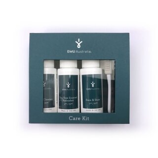 EMU Australia Schuhpflege Care Kit Set (59ml Refresher, 59ml Rain&Stain, 59ml Suede Cleaner, Bürste)