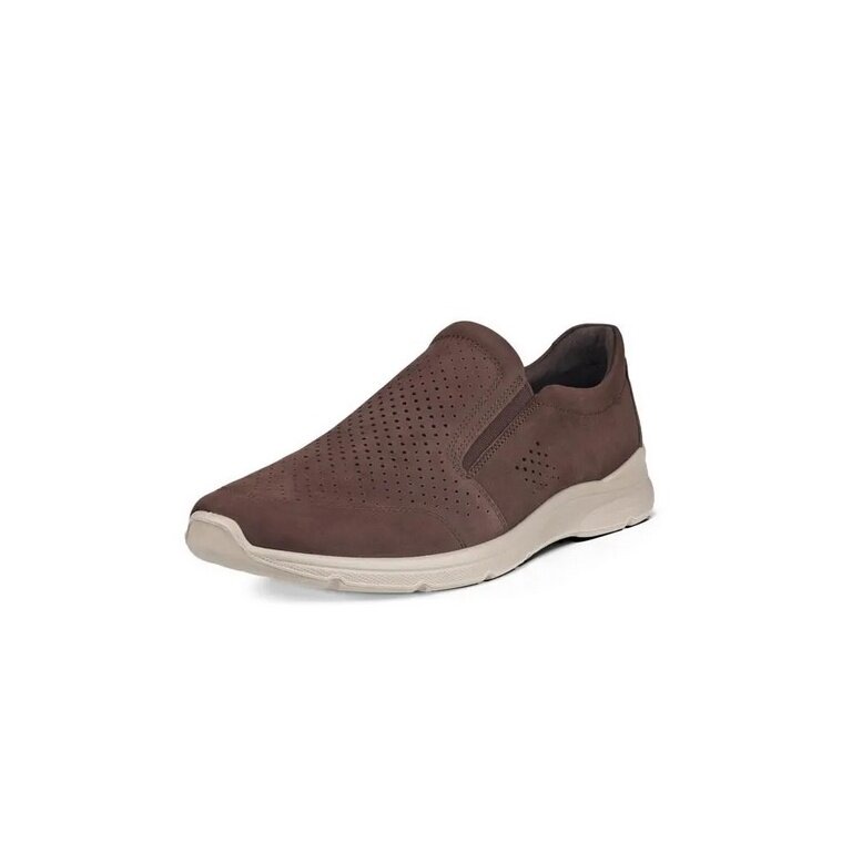 ECCO Sneaker Irving Slip On (Vollnarbenleder und Yak-Nubukleder) braun Herren