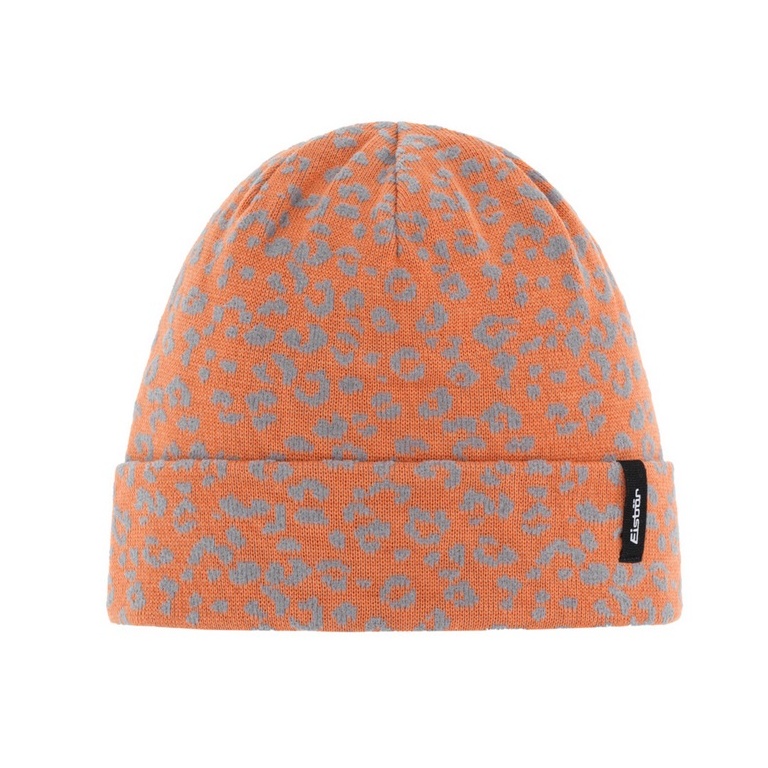 Eisbär Mütze (Beanie) Banto RL (Merinomix) orange/grau - 1 Stück