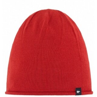 Eisbär Mütze (Beanie) Merinowolle Oversize Pulse rot Herren