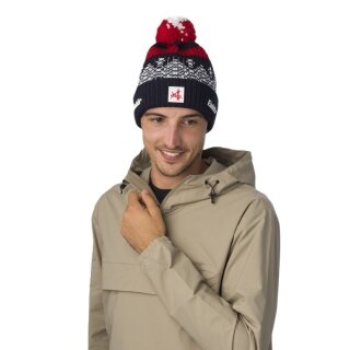 Eisbär Wintermütze Norrak Pompon SA - Merinomix, kuscheliges Fleece-Band - nachtblau - 1 Stück