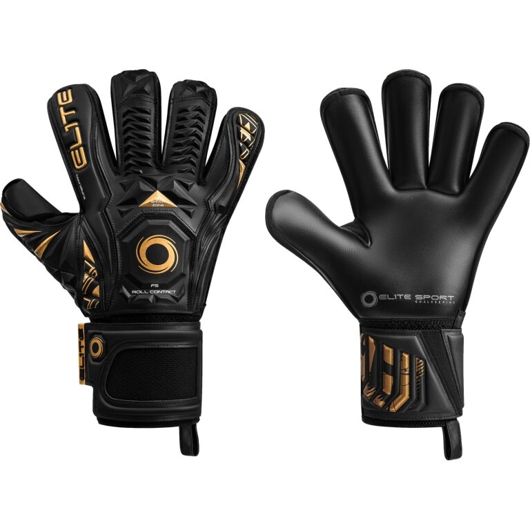 Elite Sport Torwarthandschuhe Black Real - 4mm Ultra GTech Pro Latex für alle Wetterbedingungen, FS Roll Contact - schwarz