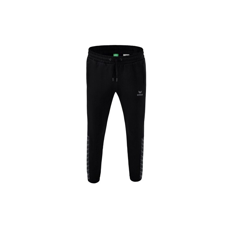 Erima Jogginghose Essential Team Sweathose (weicher Baumwollmix, Reißverschlusstaschen) schwarz/grau Jungen
