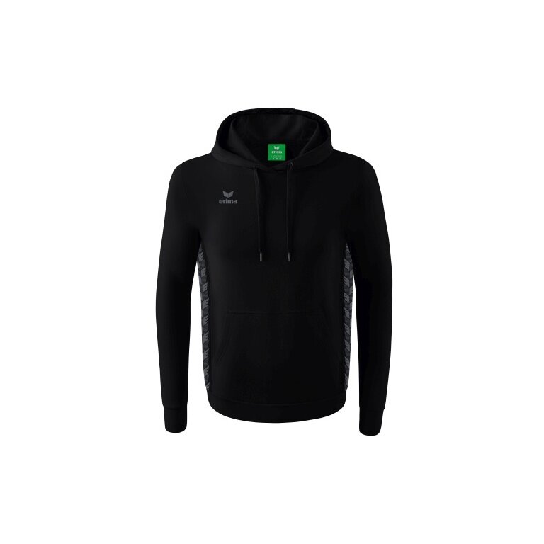 Erima Kapuzenpullover Essential Team Kapuzensweat (weiche Baumwolle, Rippbündchen) schwarz/grau Jungen
