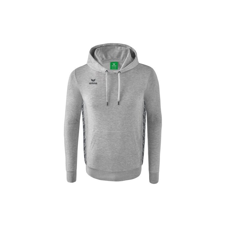 Erima Kapuzenpullover Essential Team Kapuzensweat (weiche Baumwolle, Rippbündchen) hellgrau/grau Jungen