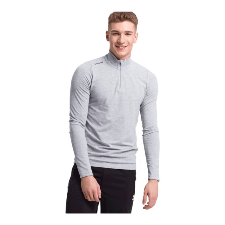 Erima Sport-Langarmschirt Rolli Half-Zip (weiches Stretchmaterial) grau Herren