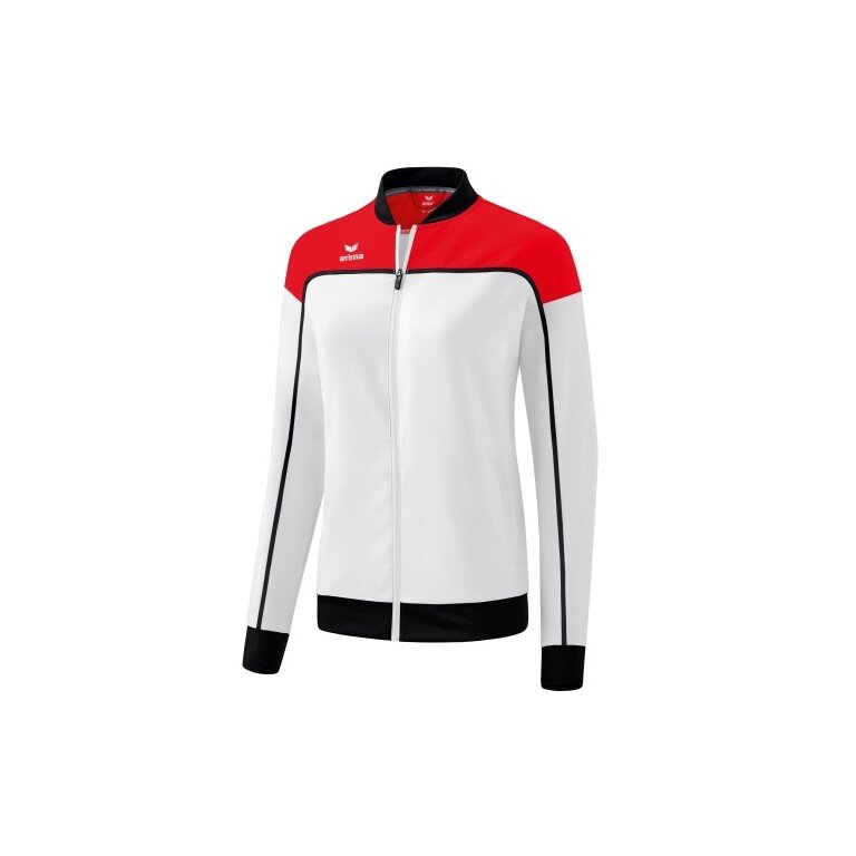 Erima Präsentationsjacke Change (100% rec. Polyester, elastisches Funktionsmaterial) weiss/rot/schwarz Damen