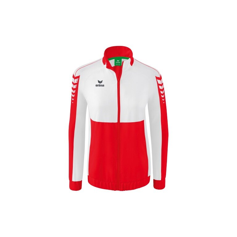 Erima Präsentationsjacke Six Wings (100% Polyester, Stehkragen, taillierter Schnitt) rot/weiss Damen