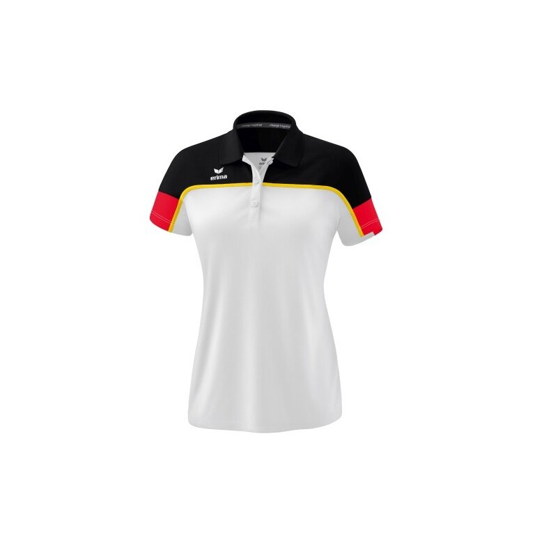 Erima Sport-Polo Change (100% rec. Polyester, schnelltrocknend Funktionsmaterial) weiss/schwarz/rot Damen