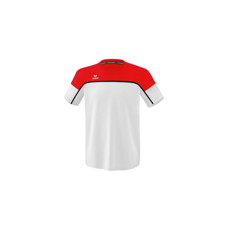 Erima Sport-Tshirt Change (100% rec. Polyester, leicht, schnelltrocknend) weiss/rot Jungen