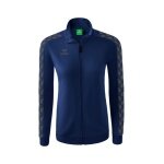 Erima Sportjacke Essential Team Tracktop - bequem, Rippbündchen, Seitentaschen - navyblau/grau Damen