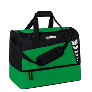 Erima Sporttasche Six Wings mit Bodenfach (Größe L - 94,5 Liter) smaragdgrün/schwarz 60x35x45cm
