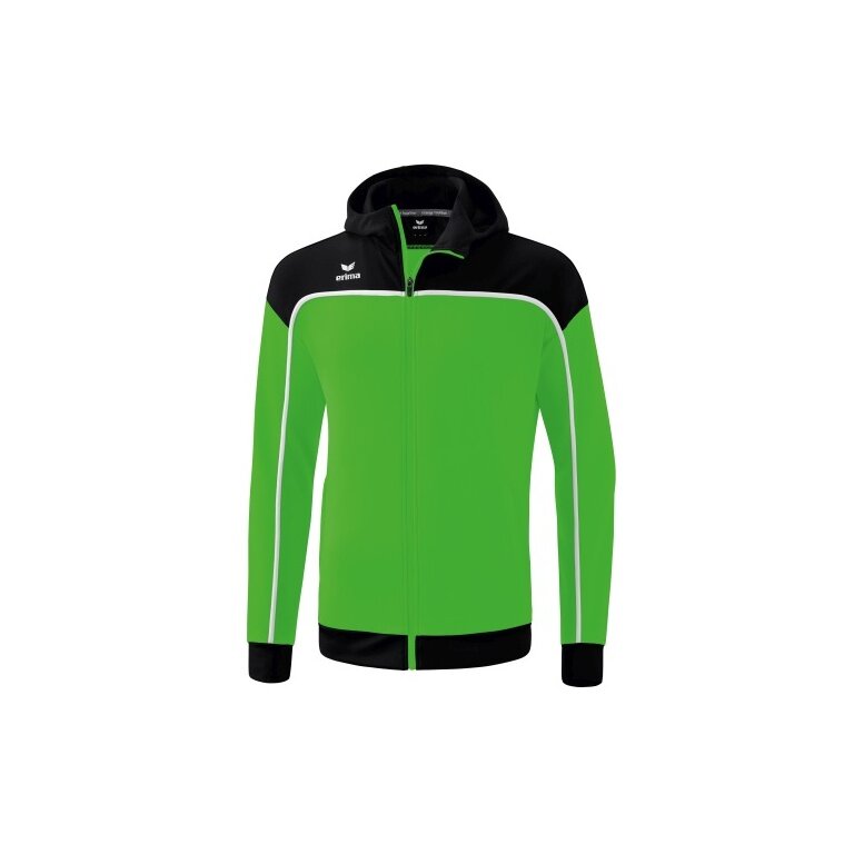 Erima Trainingsjacke Change mit Kapuze (rec. Polyester, strapazierfähig, mit Reißverschlusstaschen) grün/schwarz Jungen