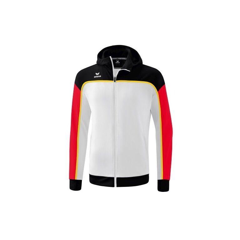 Erima Trainingsjacke Change mit Kapuze (rec. Polyester, strapazierfähig, mit Reißverschlusstaschen) weiss/schwarz Jungen