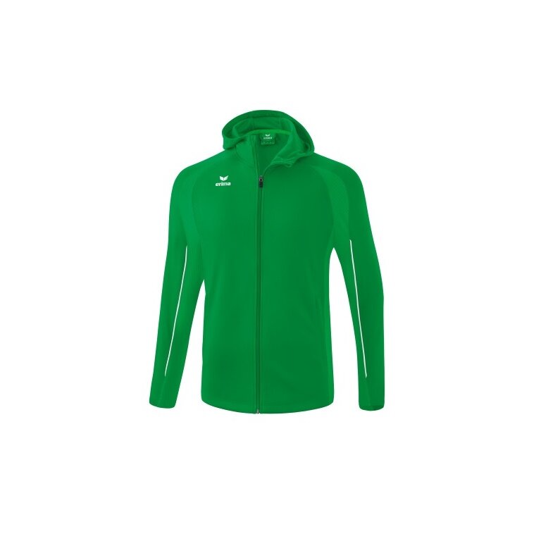 Erima Trainingsjacke Liga Star mit Kapuze (strapazierfähig und elastisches Funktionsmaterial) smaragdgrün/weiss Herren