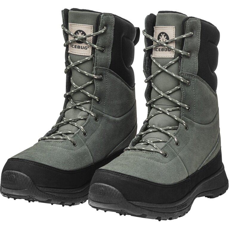 Icebug Winterstiefel Torne 2 NT (Nordic Traction) GTX Veloursleder (wasserdicht, weiter Leisten) schwarz/grau Herren