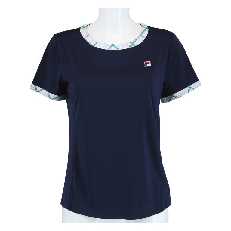 Fila Tennis-Shirt Yamila (angenehmes Tragegefühl) navyblau/weiss/grün Damen