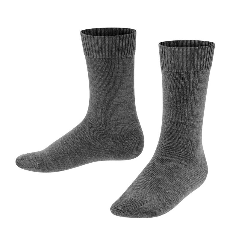 Falke Tagessocke Comfort Wool (hautschmeichelnde Baumwolle) dunkelgrau Kinder - 1 Paar