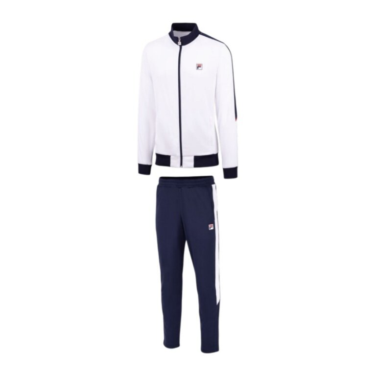 Fila Tennisanzug Tracksuit Manuel (Jacke+Hose, 100% Polyester) weiss/navy Herren