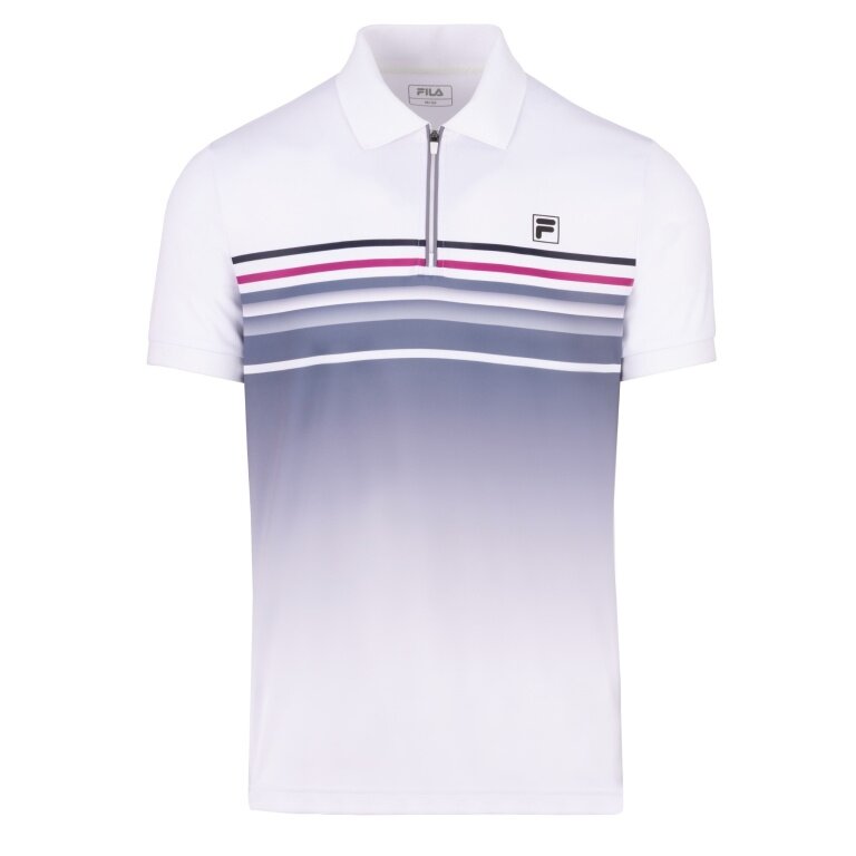 Fila Tennis-Polo Diego (rec. Polyester) weiss/hellgrau Herren