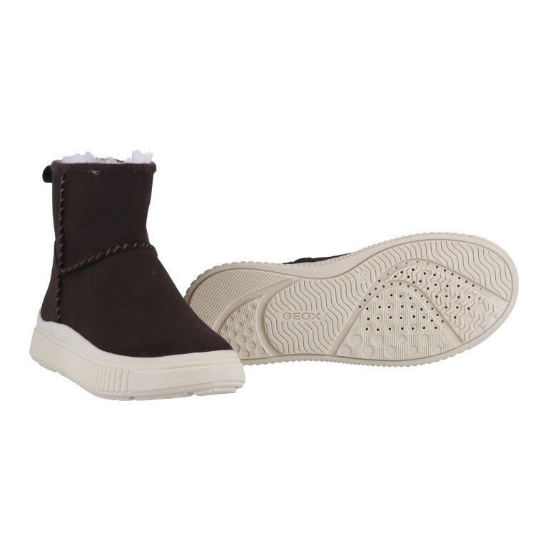 Geox Stiefelette Laquinny A (Veloursleder, warmes Innenfutter) dunkelbraun Mädchen