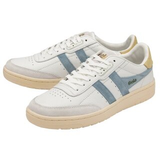 Gola Sneaker Falcon Leder weiss/eisblau/gelb Damen
