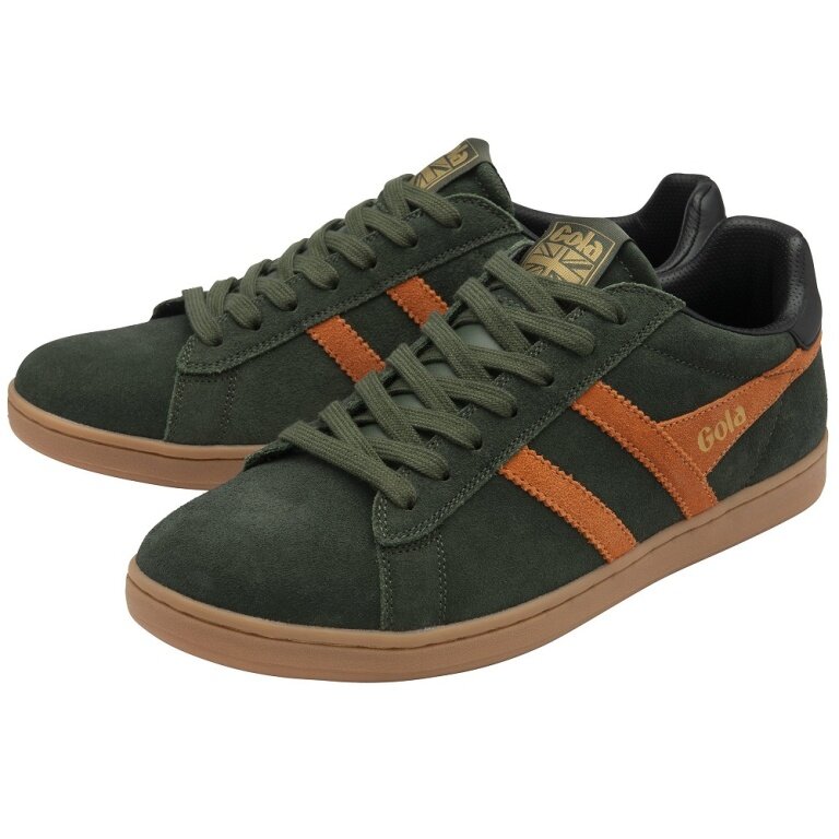 Gola Sneaker Equipe II Suede-Leder 2025 khakigrün/orange/schwarz Herren