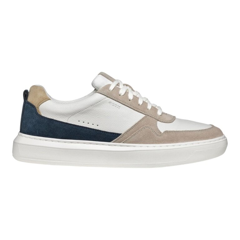 Geox Sneaker Deiven (Veloursleder) 2026 weiss/navy/beige Herren