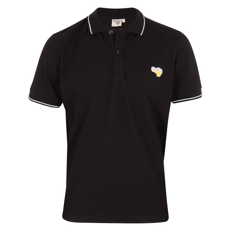 Gola Freizeit-Polo Logo Print (100% Baumwolle) schwarz Herren
