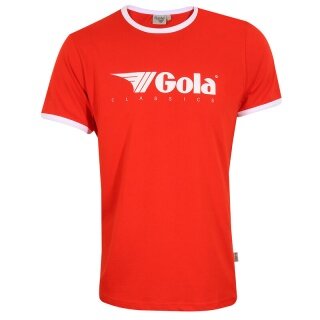 Gola Freizeit-Tshirt Logo Classics Print Ringer (Baumwolle) rot Herren
