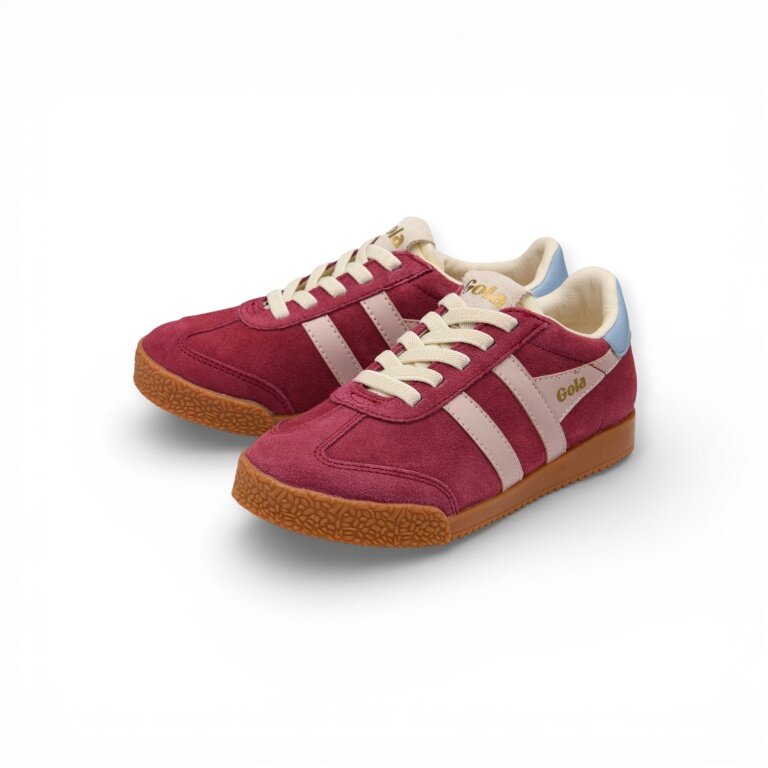Gola Sneaker Elan 2026 (Wildleder, Schnürverschluss) weinrot/pink/airblau Kinder