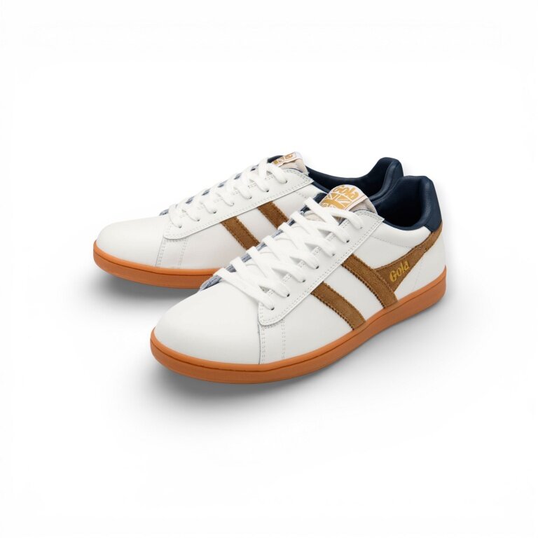 Gola Sneaker Equipe II Leder 2026 weiss/braun/navy Herren