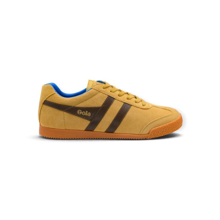 Gola Sneaker Harrier Suede-Leder 2026 mustardgelb/braun/blau Herren