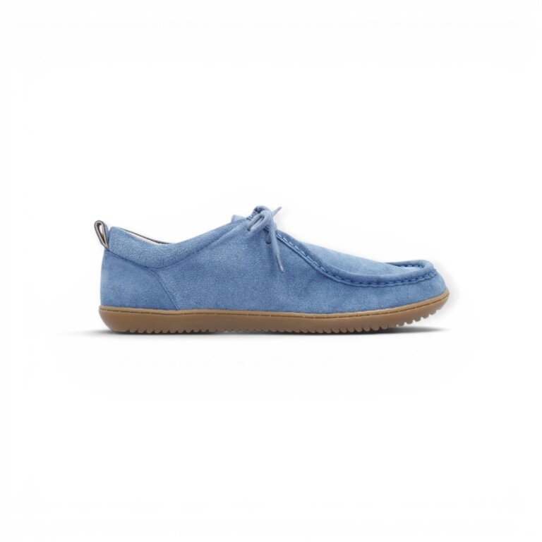 Groundies Mokassin Cricket (Zero Drop, Veloursleder) blau Herren