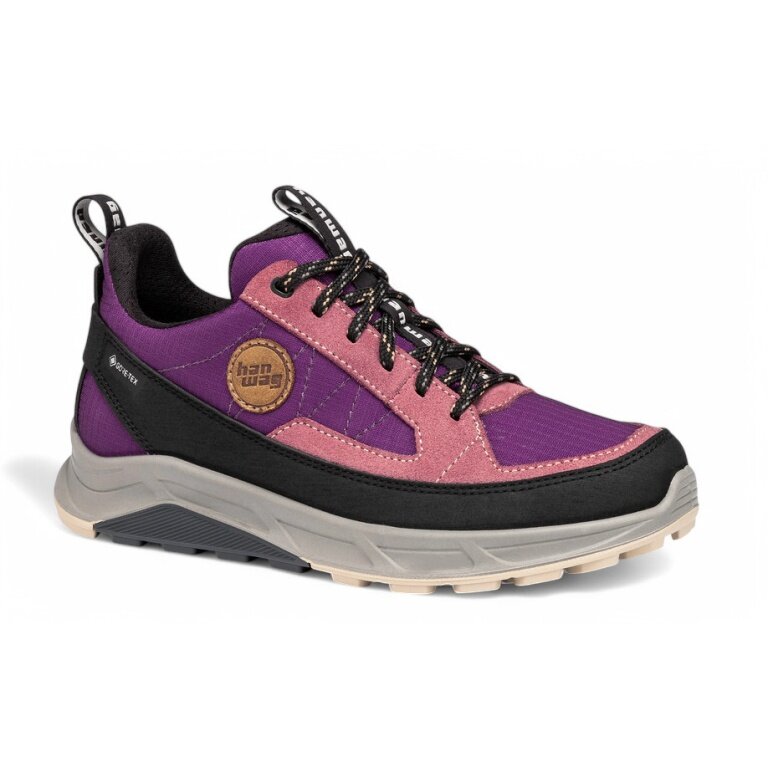 Hanwag Wanderschuhe Rotpunkt Light Low GTX (Veloursleder/Synthetik, wasserdicht) rosa/purple Damen