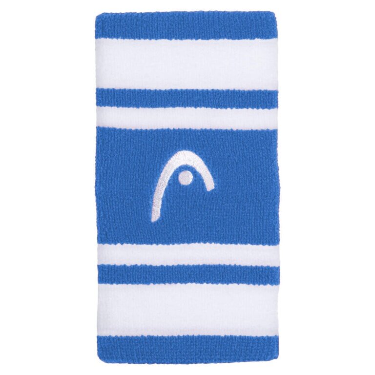 Head Schweissband Handgelenk Jumbo Logo Striped blau/weiss - 2 Stück