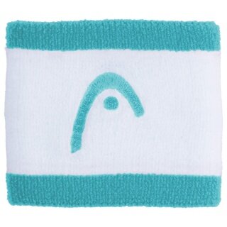 Head Schweissband Handgelenk Logo Striped türkisblau/weiss - 2 Stück