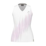 Head Tennis-Tank Top Performance (Polyester-Jacquard, V-Ausschnitt) weiss/pink Damen
