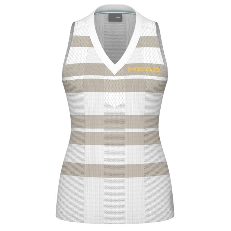 Head Tennis-Tank Top Performance (schnelltrocknend, V-Ausschnitt) 2025 weiss/beige Damen