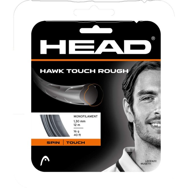 Head Tennissaite Hawk Touch Rough (Kontrolle+Spin) schwarz 12m Set
